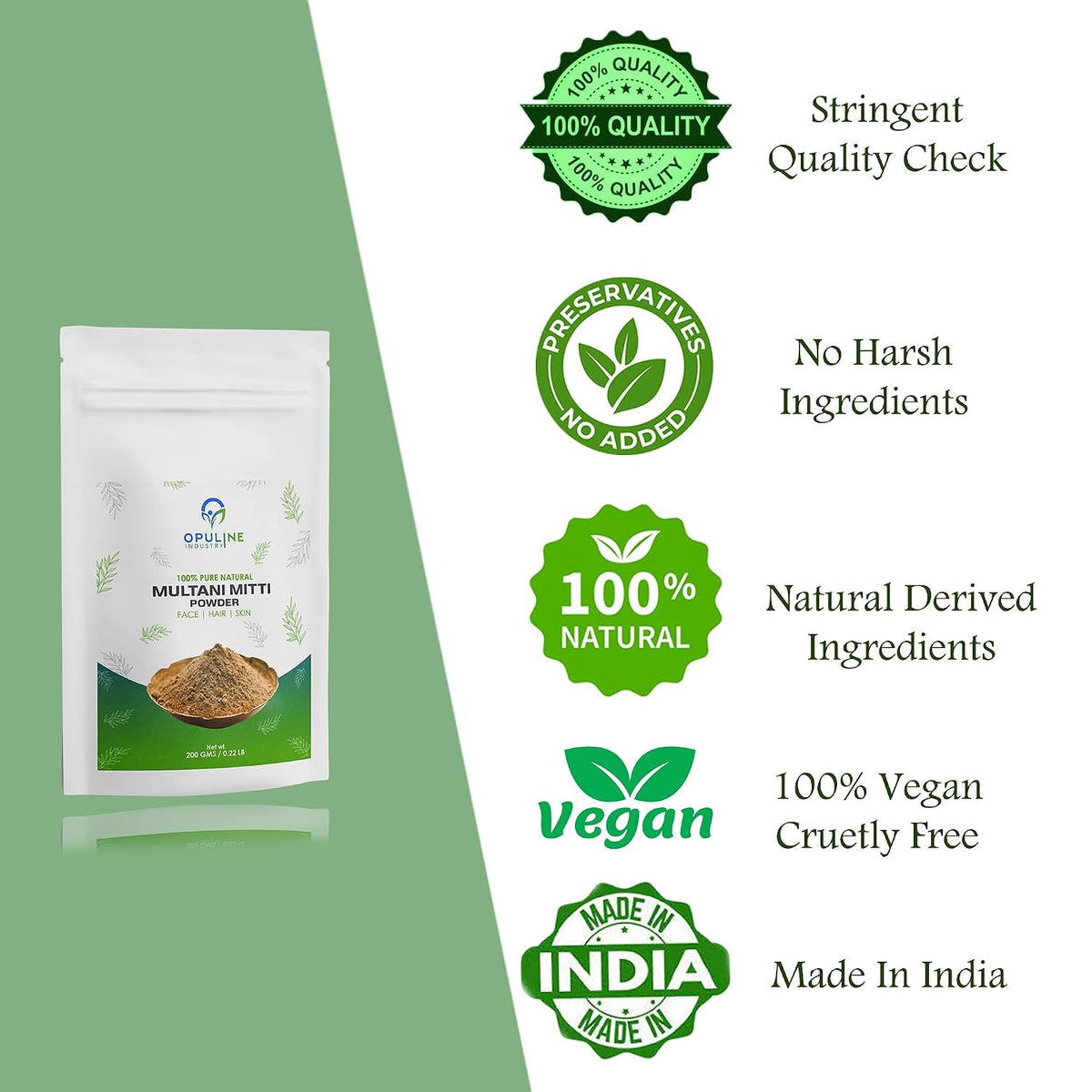 Natural Multani Mitti | Bentonite Clay | For Reducing Oiliness and Acne| Face Pack| 200g