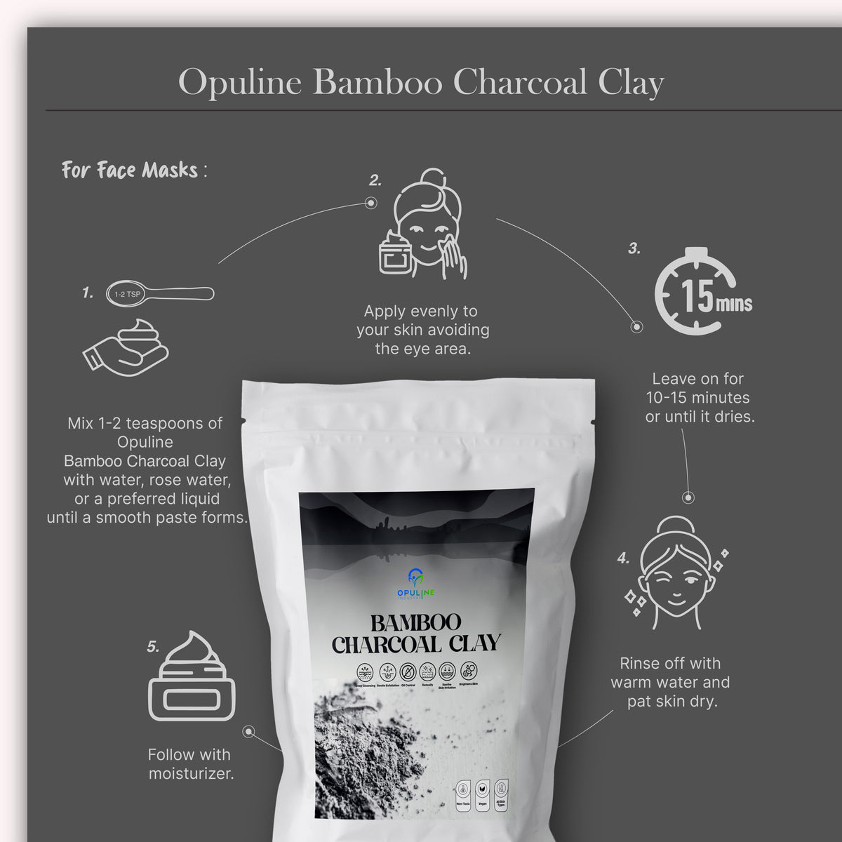 Bamboo Charcoal Clay for Healthy and Glowing Skin | 200 grams