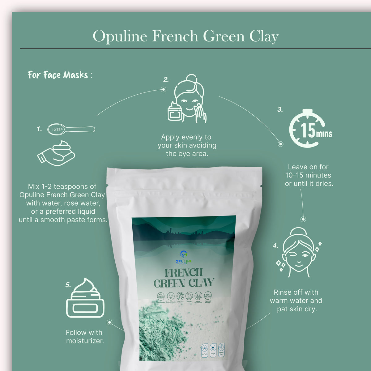 French Green Clay for Healthy and Firm Skin| Face Mask to Detoxify and Oil Free Skin