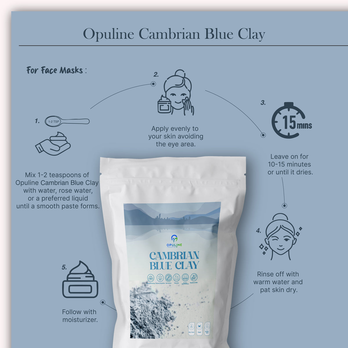 Cambrian Blue Clay for Healthy and Glowing Skin | 200 grams