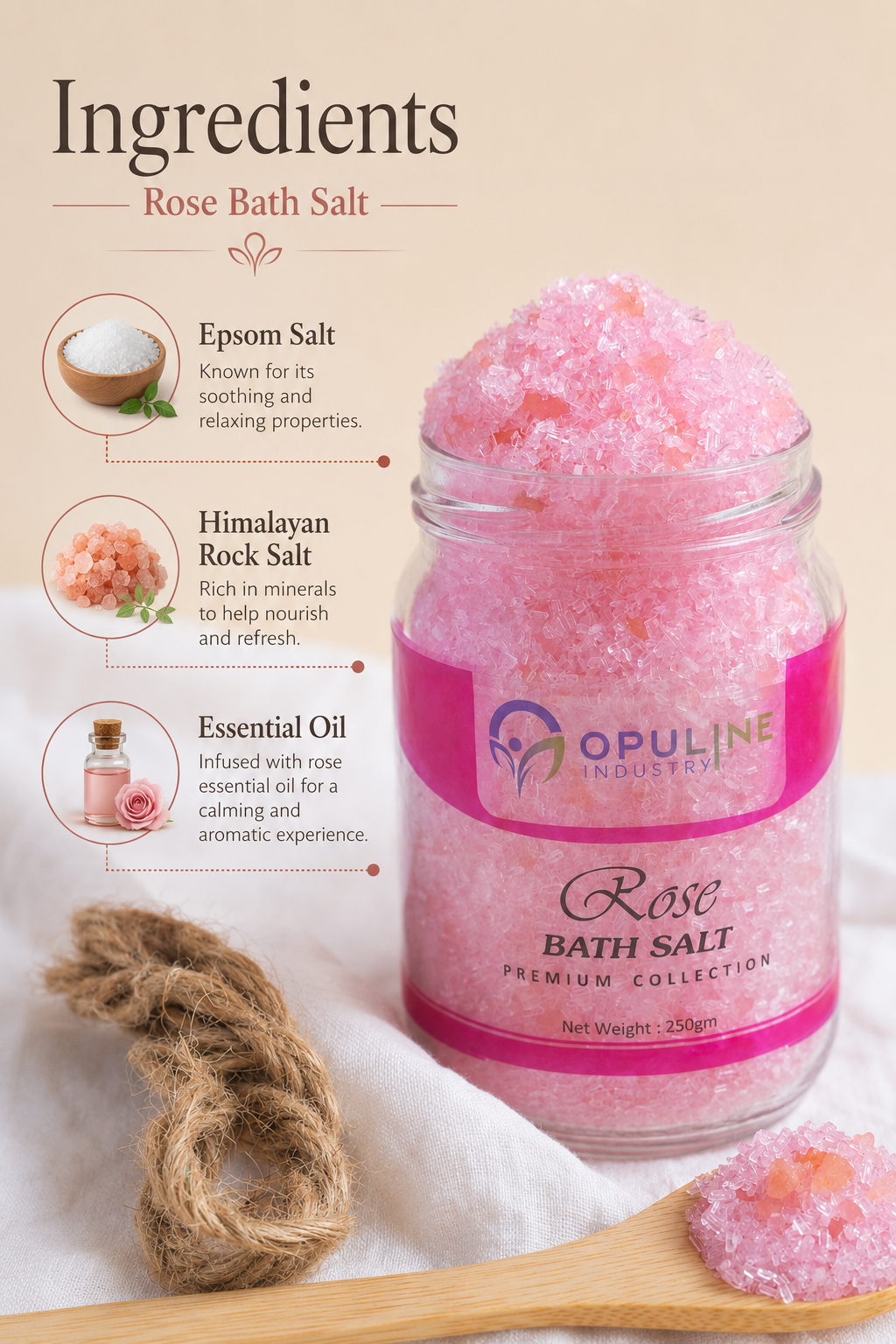 Rose Bath Salt | 250 grams