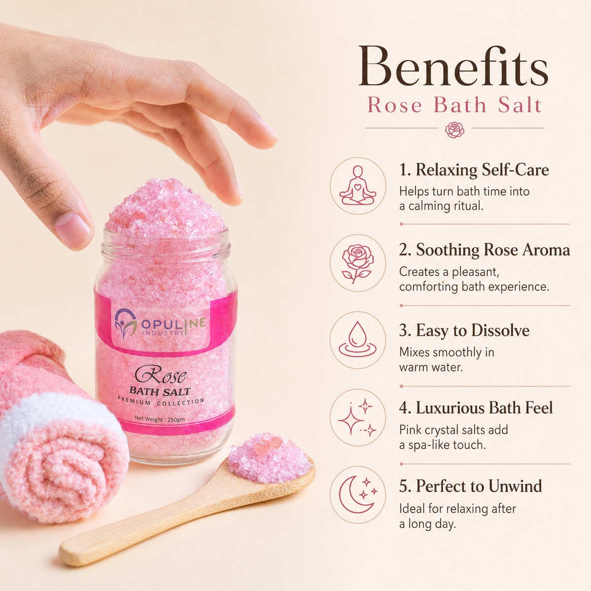 Rose Bath Salt | 250 grams
