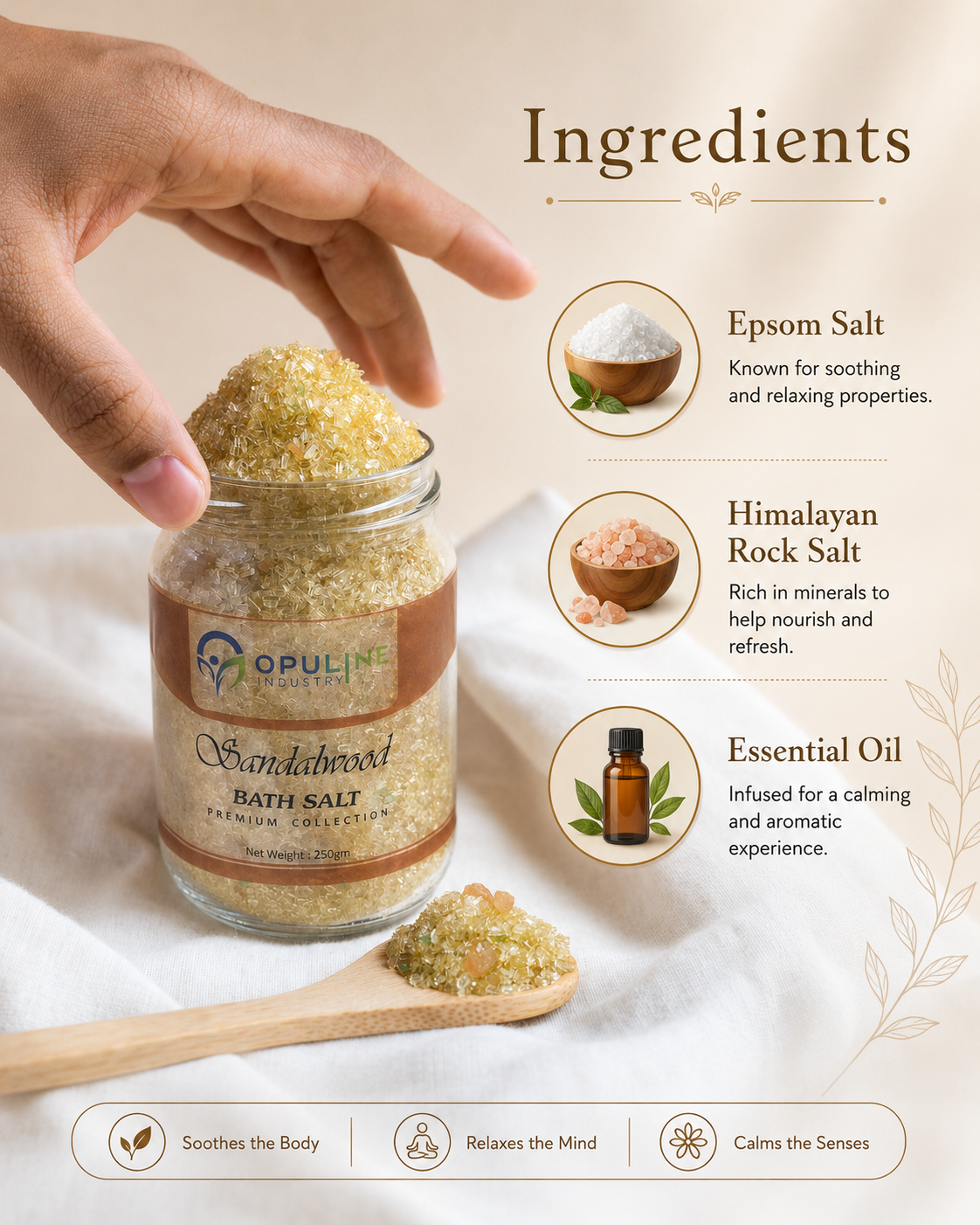 Sandalwood Bath Salt | 250 grams