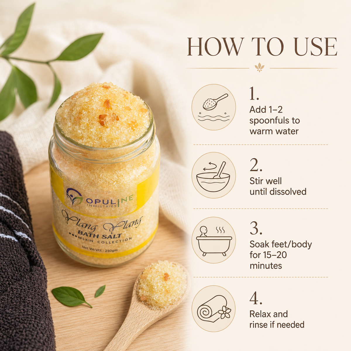 Ylang Ylang Bath Salt | 250 grams